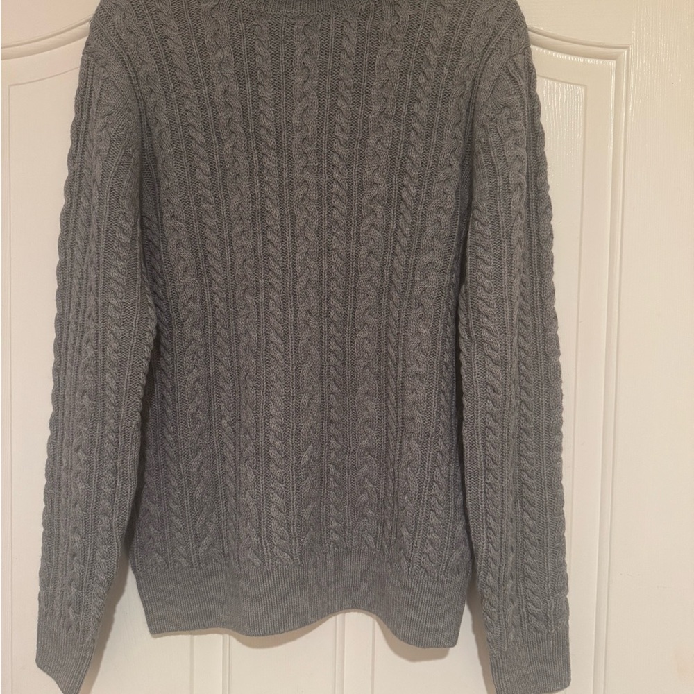 Men's Gray Cable Knit Sweater Piombo